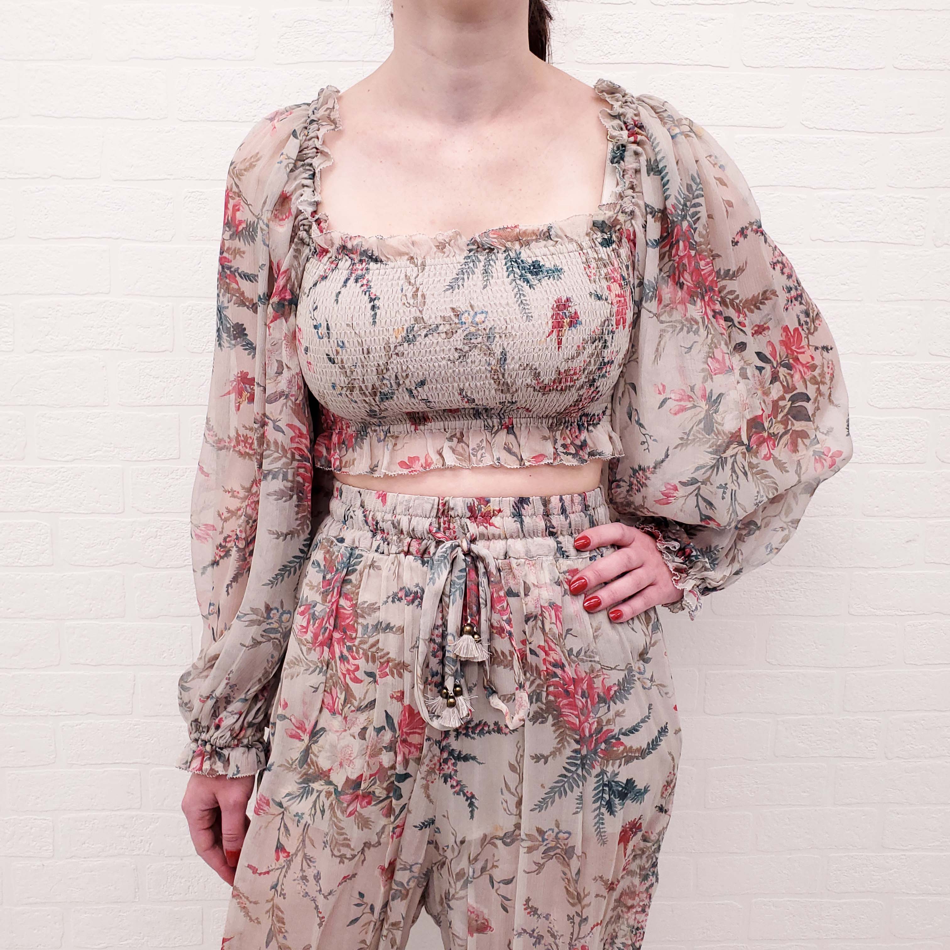 ZIMMERMANN 2-PIECE SILK PANTS AND TOP - SIZE 1 (US 4)