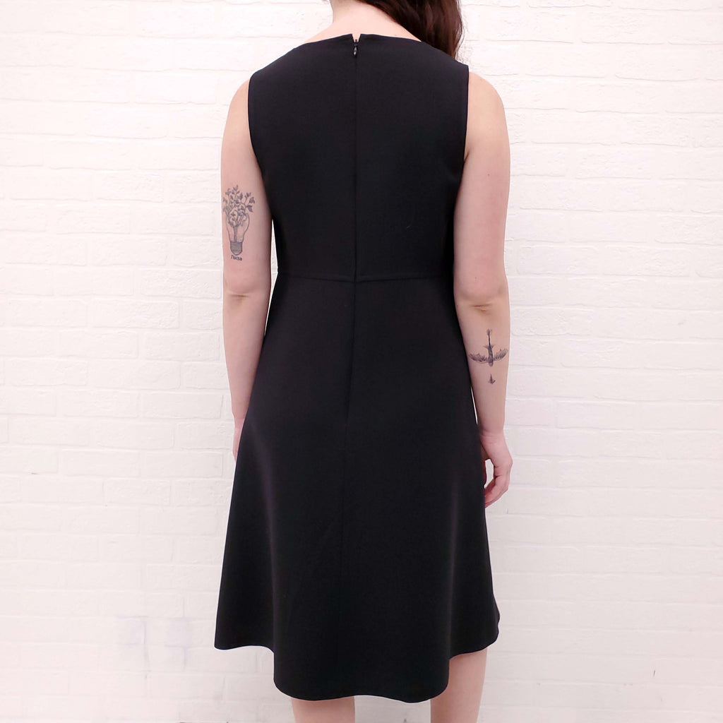 VALENTINO BLACK DRESS WITH SPLIT DETAIL - SIZE 6