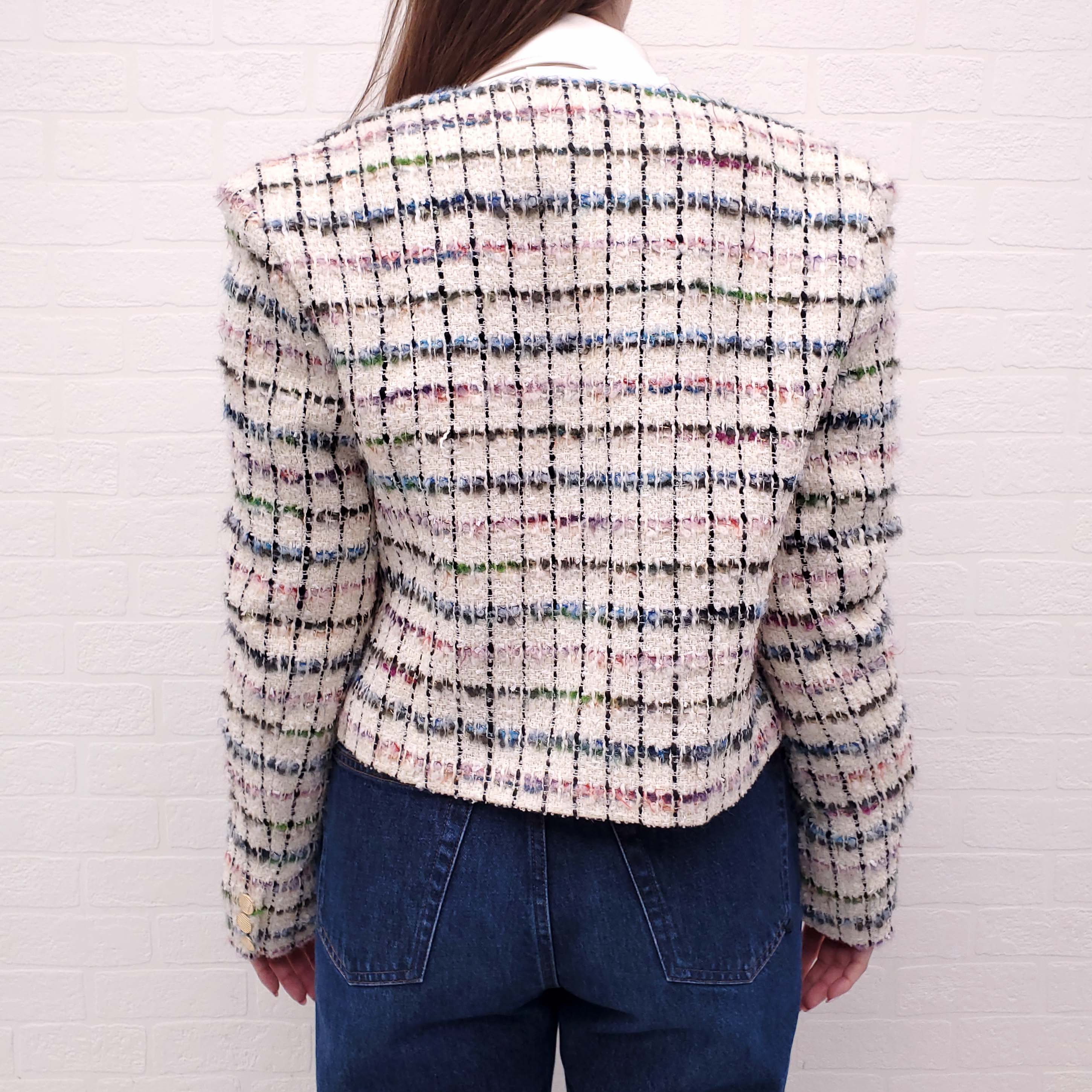 IRO MIORA METALLIC BOUCLE TWEED JACKET - SIZE 42