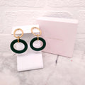 STONE & STRAND GREEN AND GOLD DROP EARRINGS
