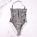 STELLA MCCARTNEY BLACK AND WHITE HEART PATTERNED SWIMSUIT WITH ZIPPER AND LOGO NECKLINE DETAIL - SIZE S