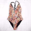 MISSONI MULTICOLOURED LOGO SWIMSUIT WITH OPEN BACK - SIZE 44