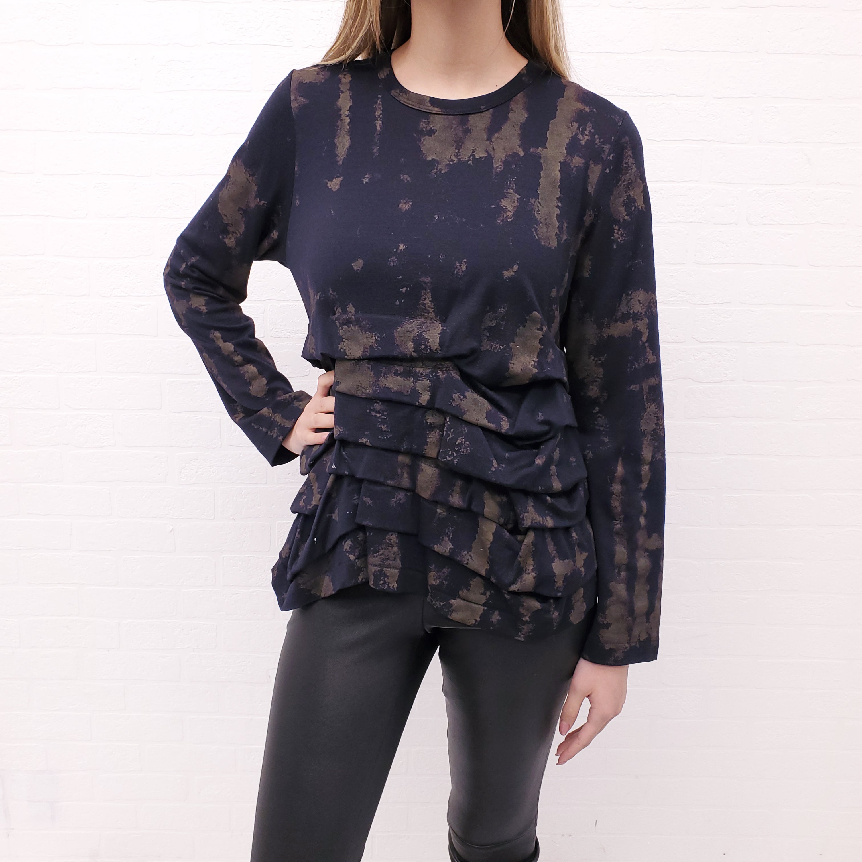 COMME DES GARÇONS RUFFLE LAYERED TIE DYE SHIRT - SIZE L