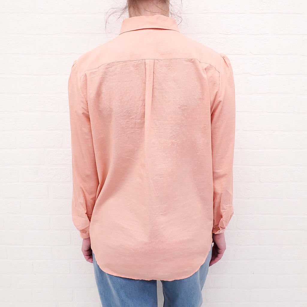 BURBERRY BRIT STRIPED ORANGE BLOUSE WITH LOGO - SIZE L