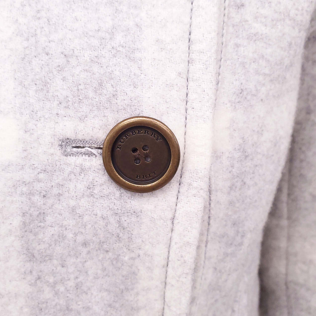 BURBERRY BRIT CHECK GREY PEACOAT - SIZE 4