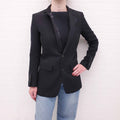 BURBERRY BLACK BLAZER WITH CHUNKY ZIPPER LAPEL DETAIL - SIZE 2