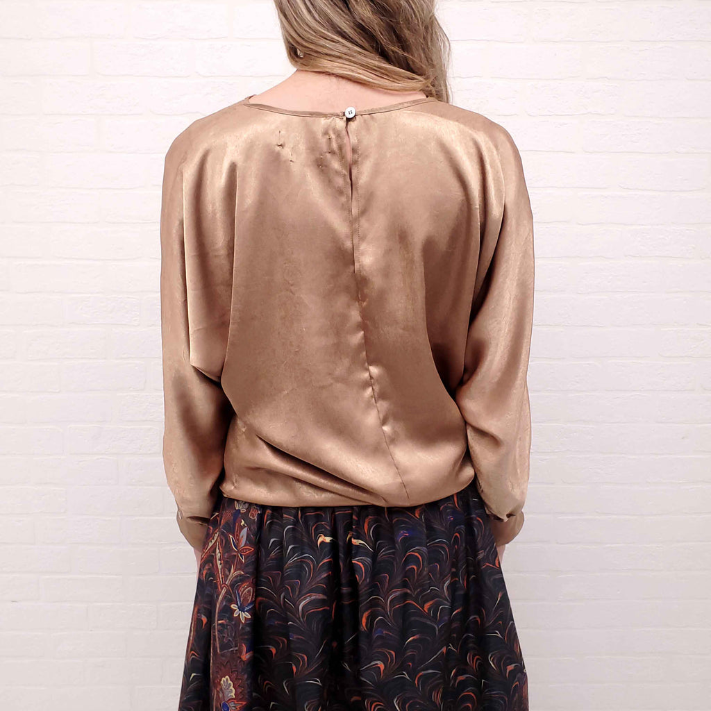 OVERLOVER GOLD SHIMMER BLOUSE - SIZE S