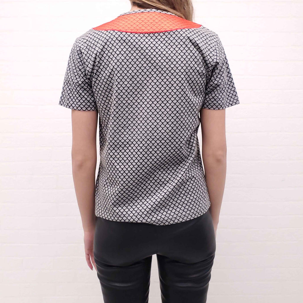 OPENING CEREMONY ORANGE SNAKE PATTERN T-SHIRT - SIZE XS