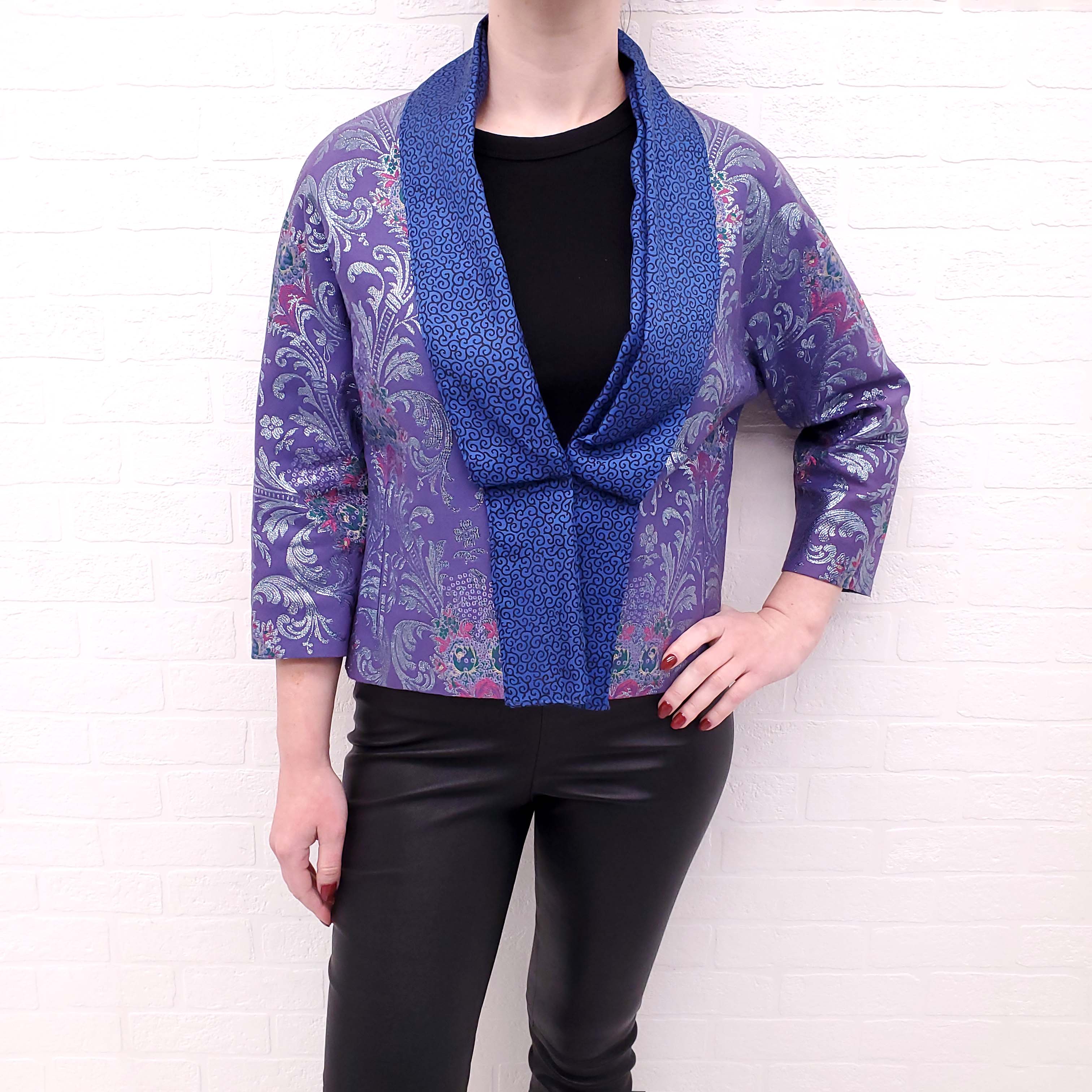 ETRO PURPLE METALLIC PATTERNED COAT - SIZE 42