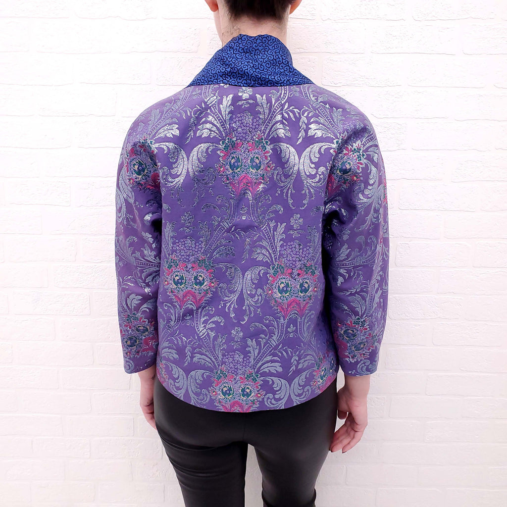 ETRO PURPLE METALLIC PATTERNED COAT - SIZE 42