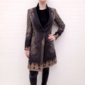 ETRO SAGE GREEN COAT WITH VELVET COLLAR - SIZE 40