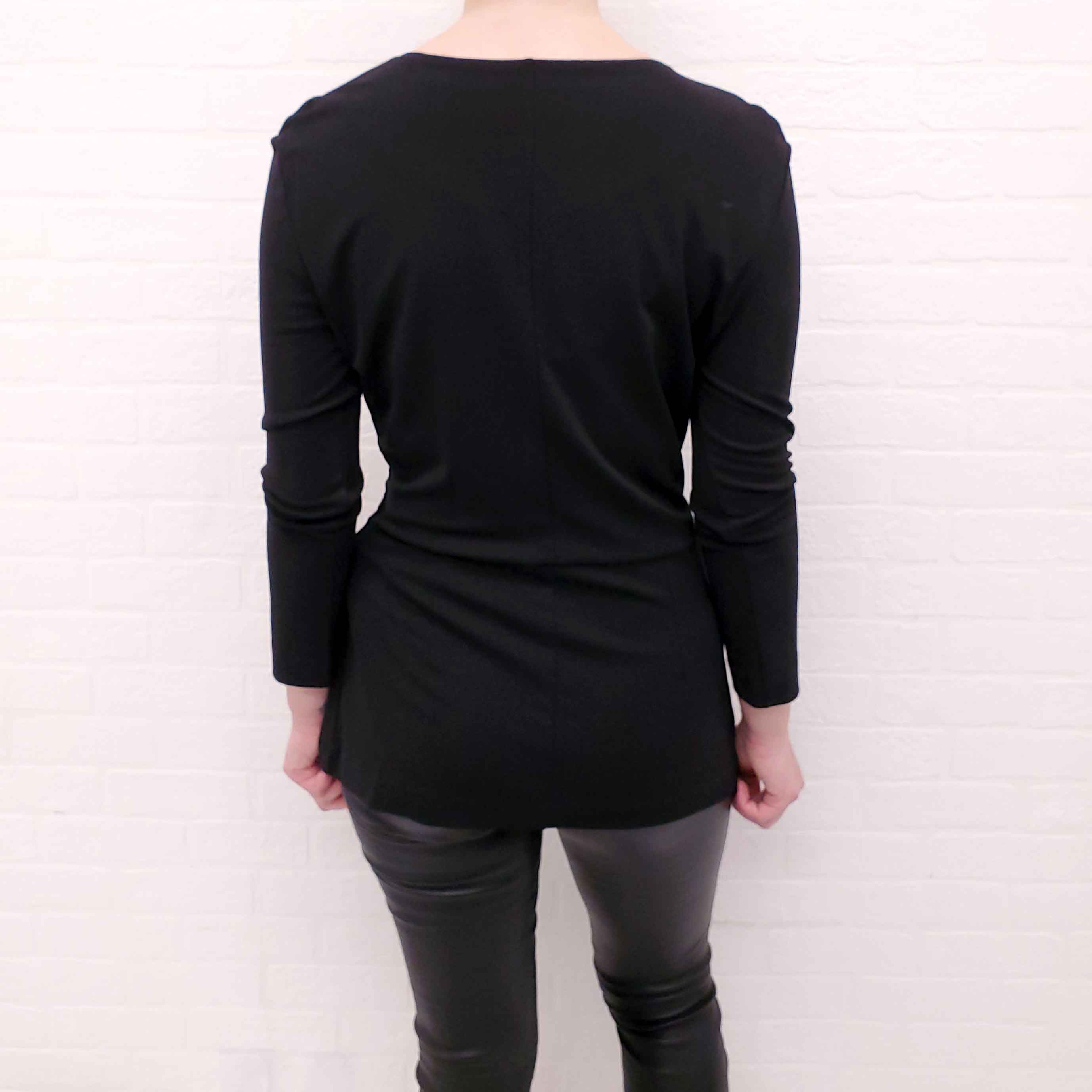 ETRO BLACK TOP WITH BEADING AND RUCHING DETAIL - SIZE 46