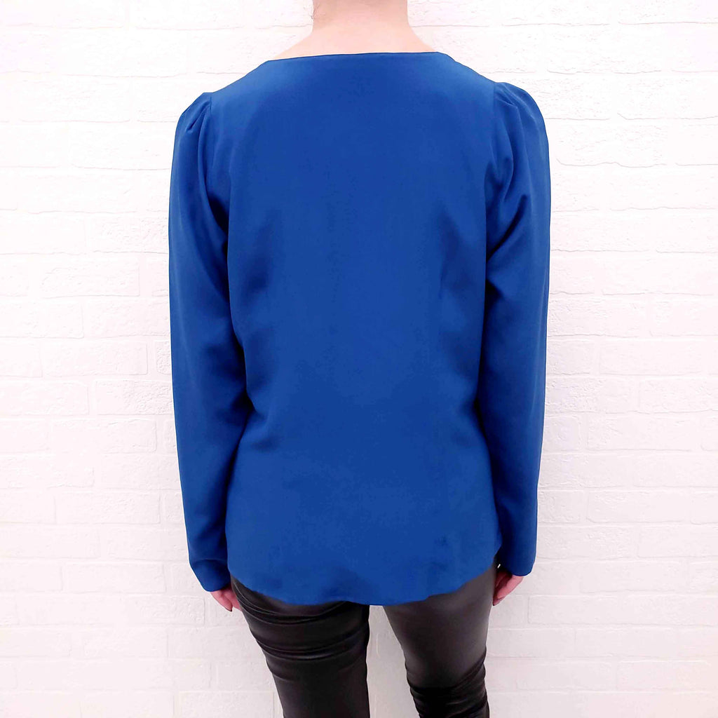 ETRO BLUE SILK BLOUSE - SIZE 46