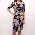 ETRO BLACK PAISLEY PATTERNED HALF SLEEVE DRESS - SIZE 42