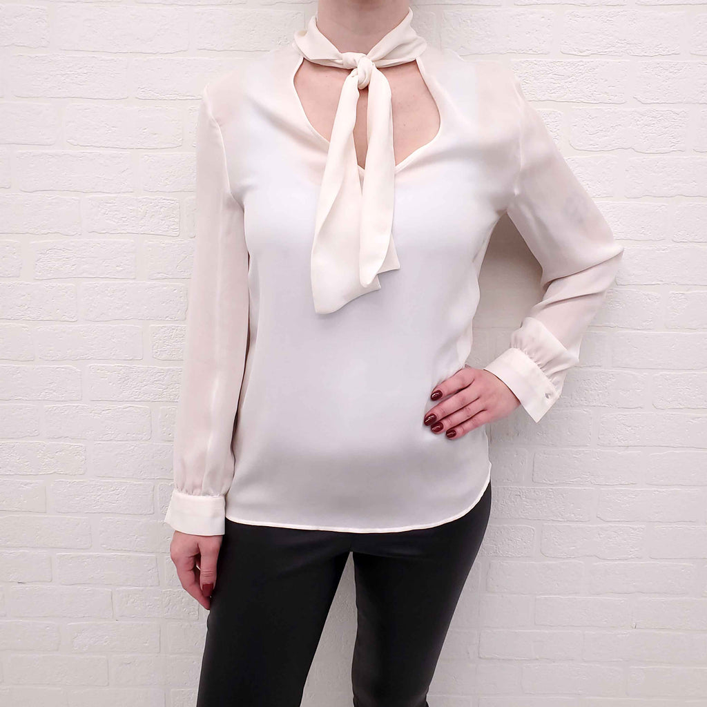 ETRO SHEER WHITE BLOUSE - SIZE 40