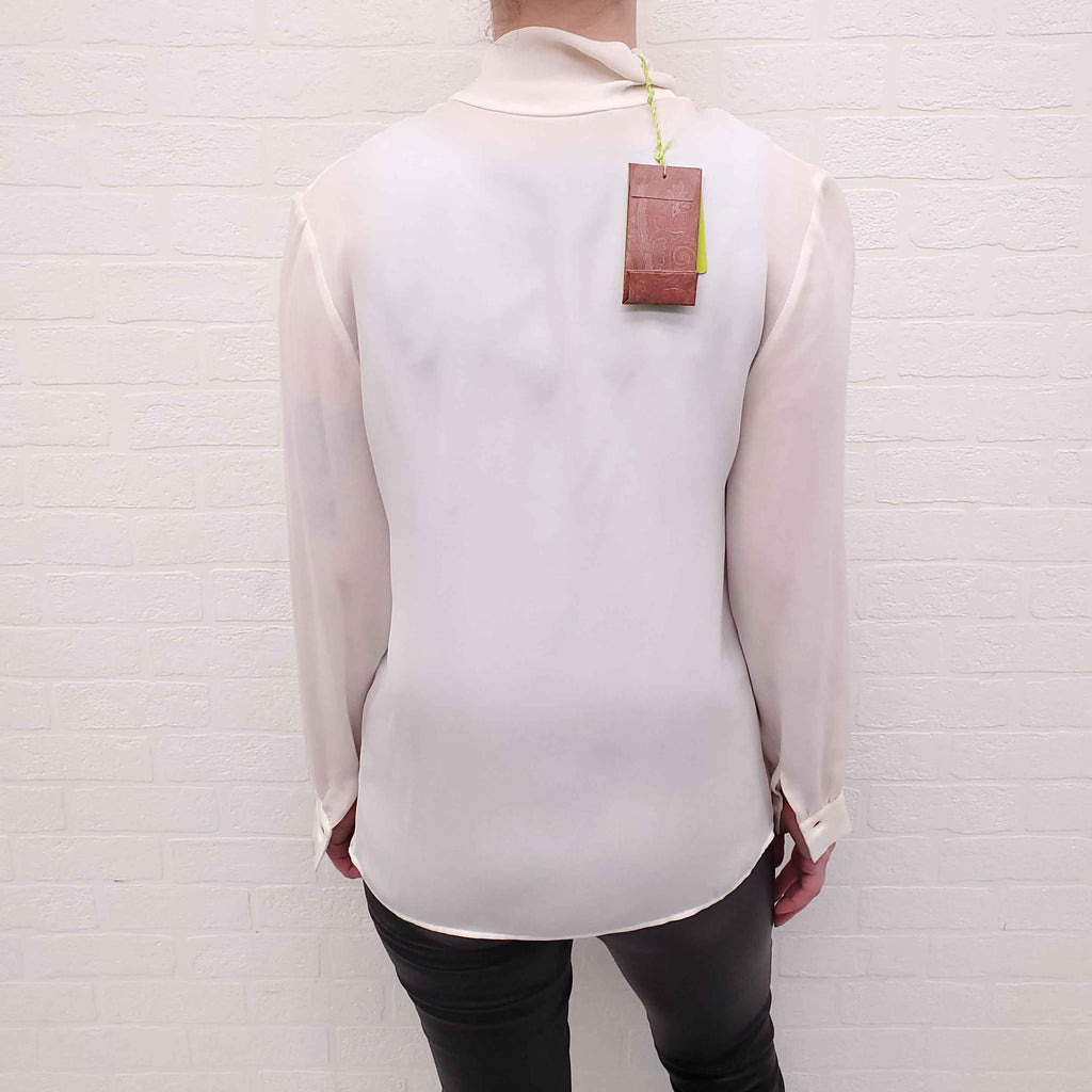 ETRO SHEER WHITE BLOUSE - SIZE 40