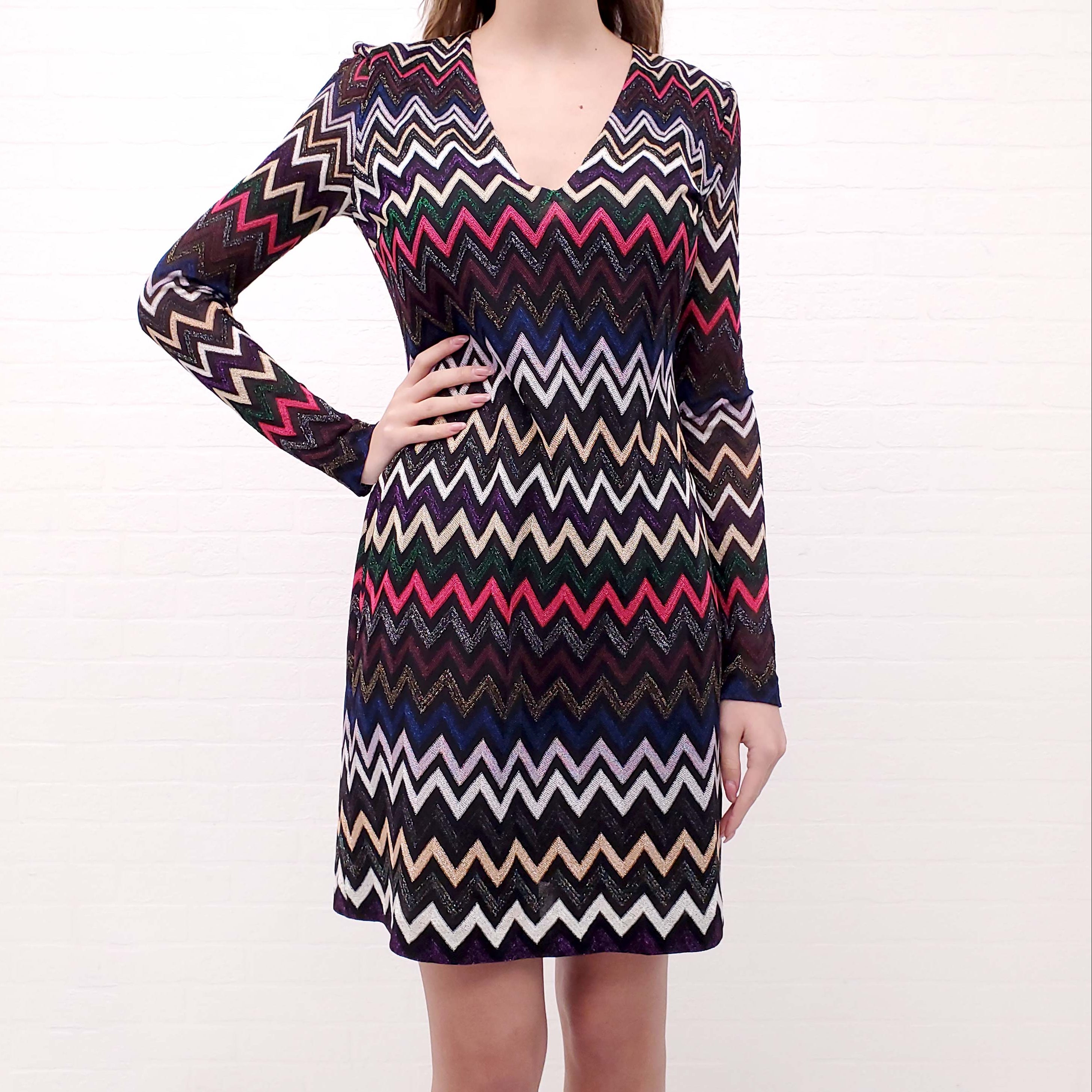 MISSONI ZIG ZAG PATTERNED METALLIC DRESS - SIZE 44