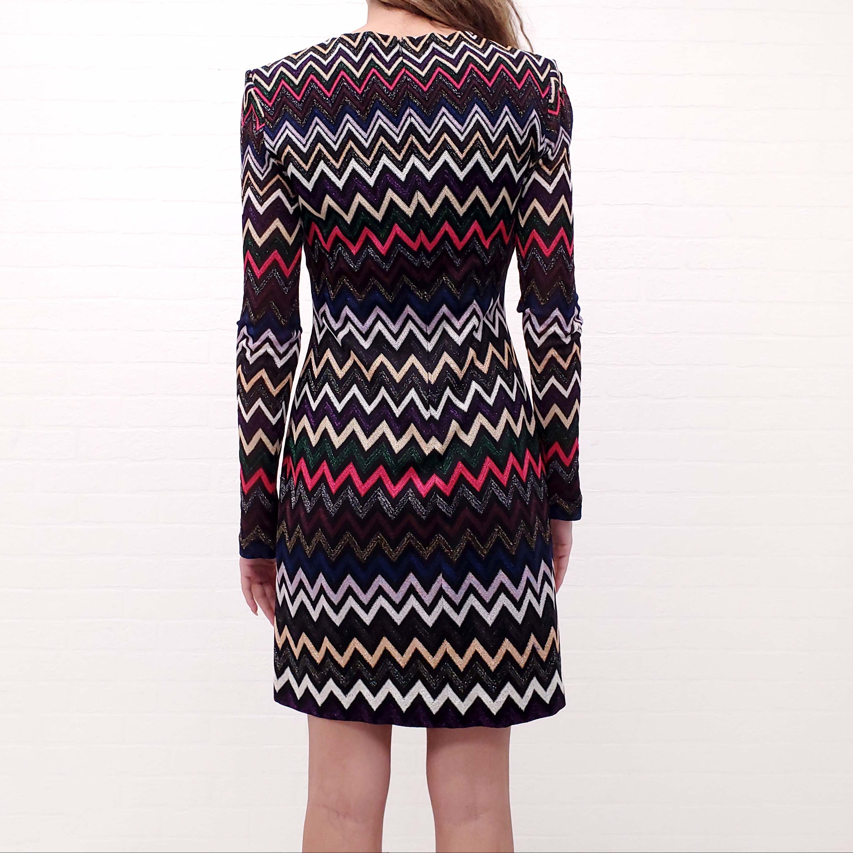 MISSONI ZIG ZAG PATTERNED METALLIC DRESS - SIZE 44