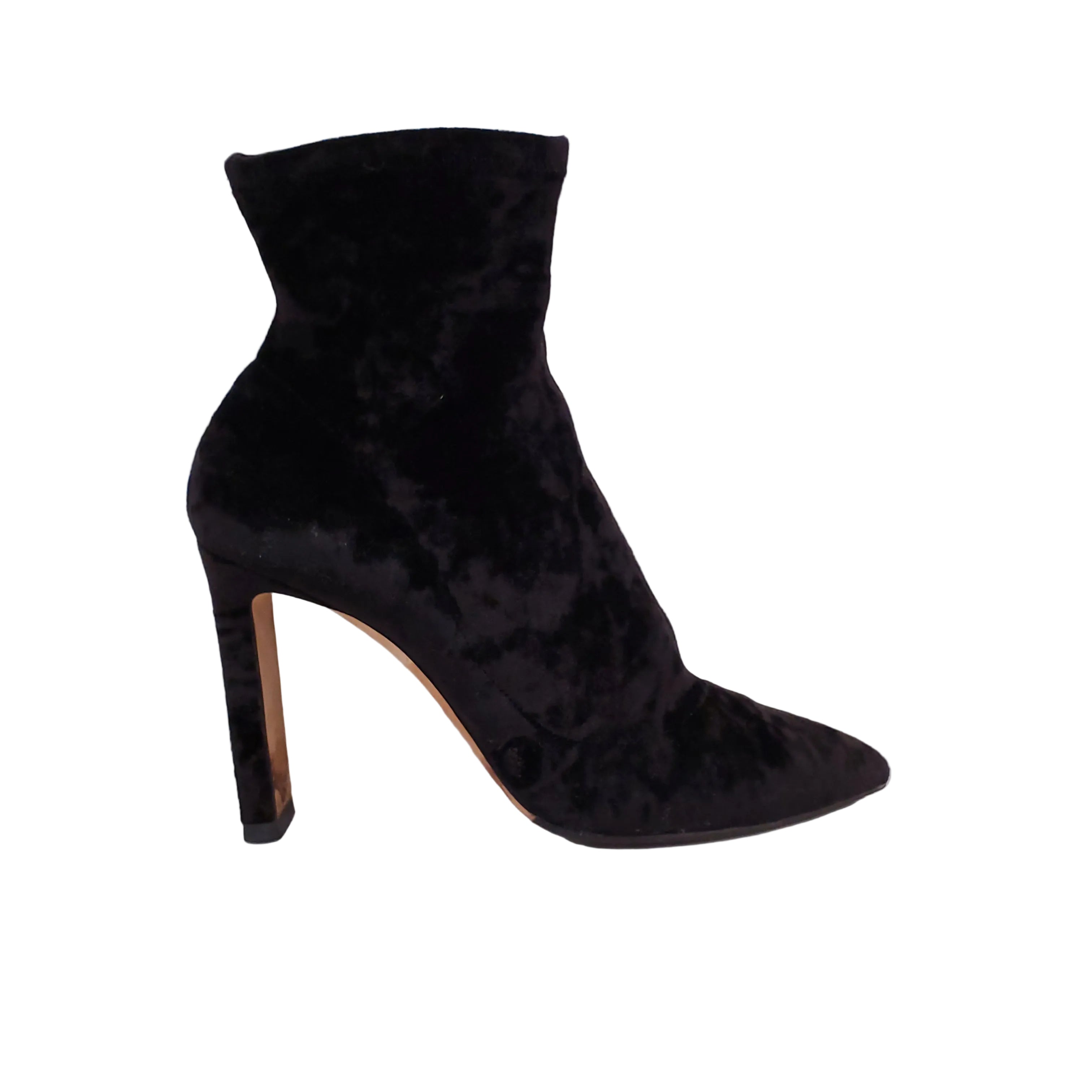 JIMMY CHOO BLACK VELVET BOOTS - SIZE 38