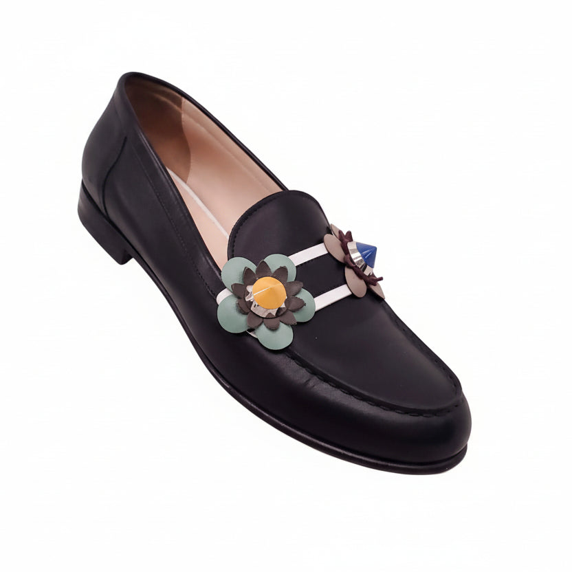 FENDI FLORAL BAGUETTE LOAFERS - SIZE 38