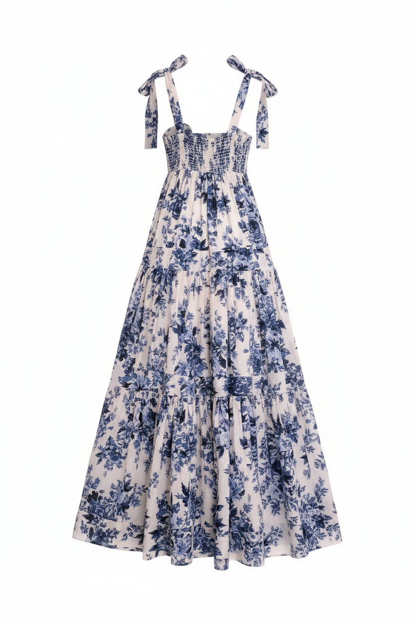 ZIMMERMANN BLUE FLORAL MAXI DRESS - SIZE 0 (US 4)