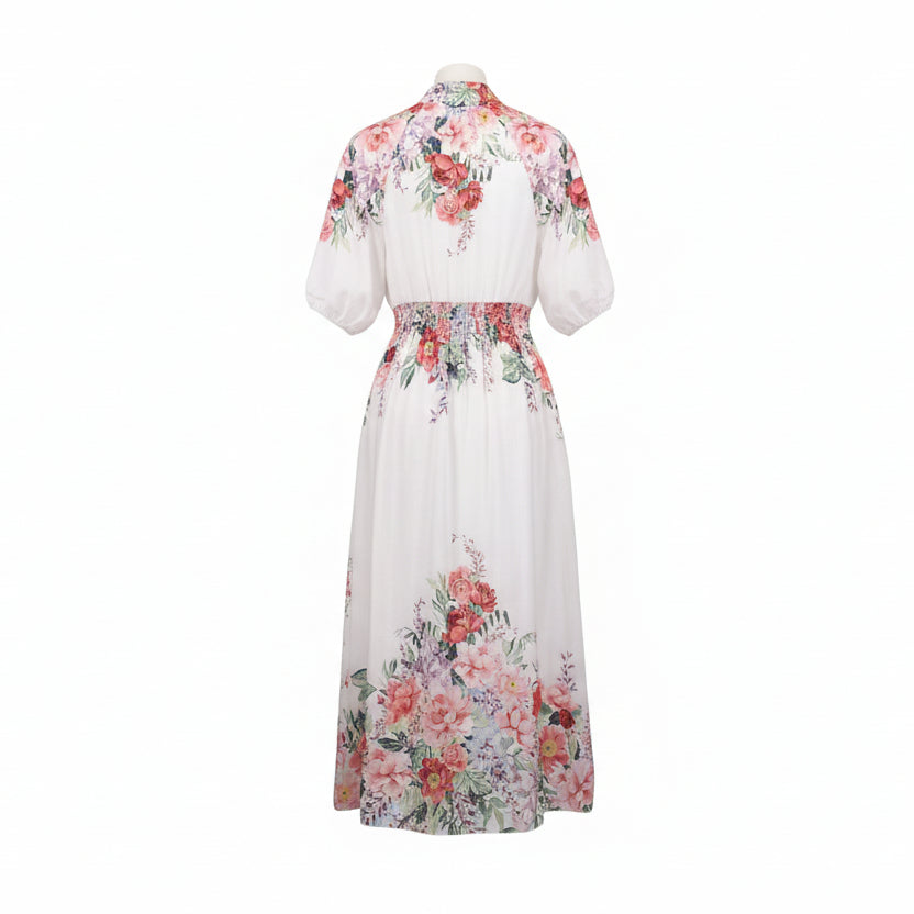 ZIMMERMANN CREAM FLORAL MAXI DRESS - SIZE 3 (US 10)