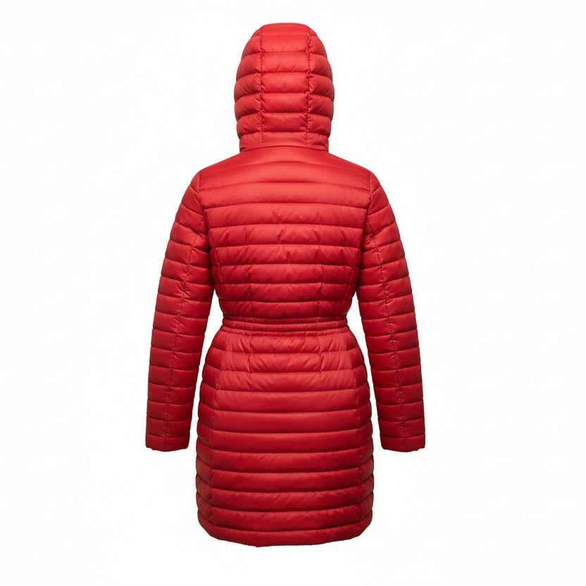 MONCLER RED JACKET WITH MINK FUR - SIZE 1 (S)