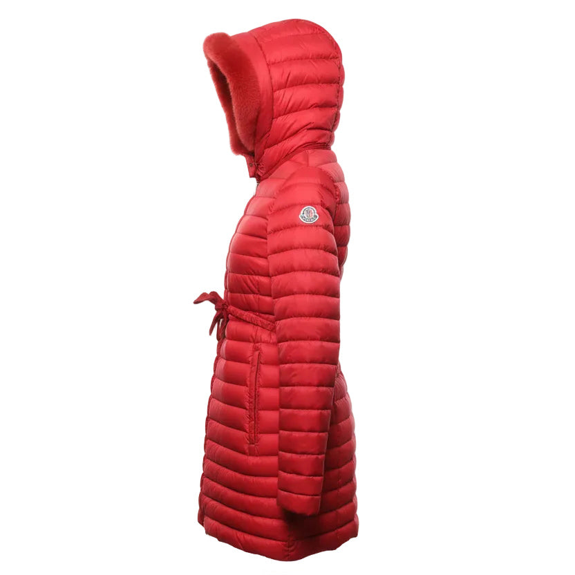 MONCLER RED JACKET WITH MINK FUR - SIZE 1 (S)