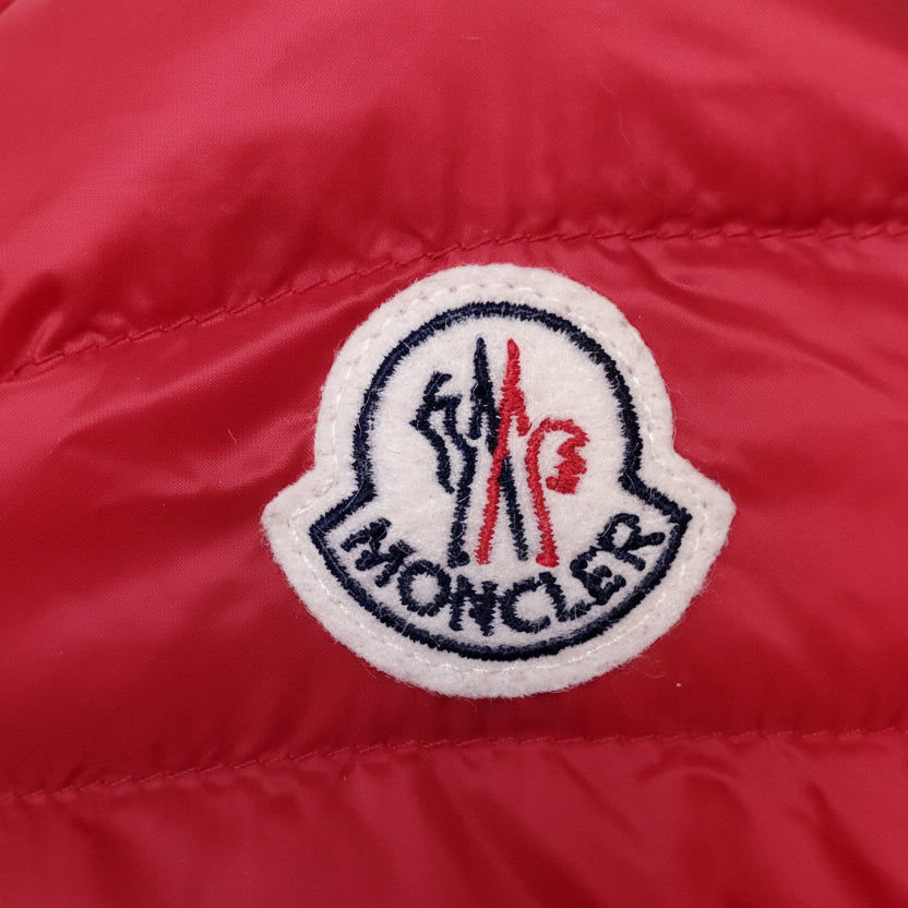 MONCLER RED JACKET WITH MINK FUR - SIZE 1 (S)