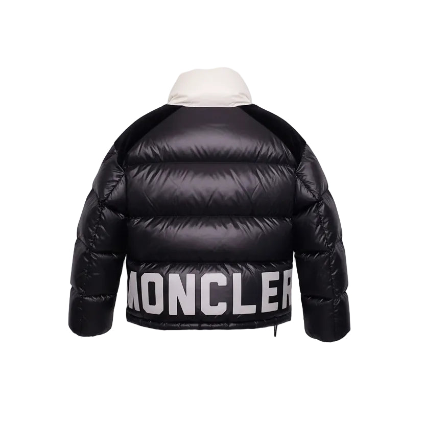 MONCLER BLACK PUFFER JACKET WITH LOGO ON SLEEVE AND BACK - SIZE 0 (XS)