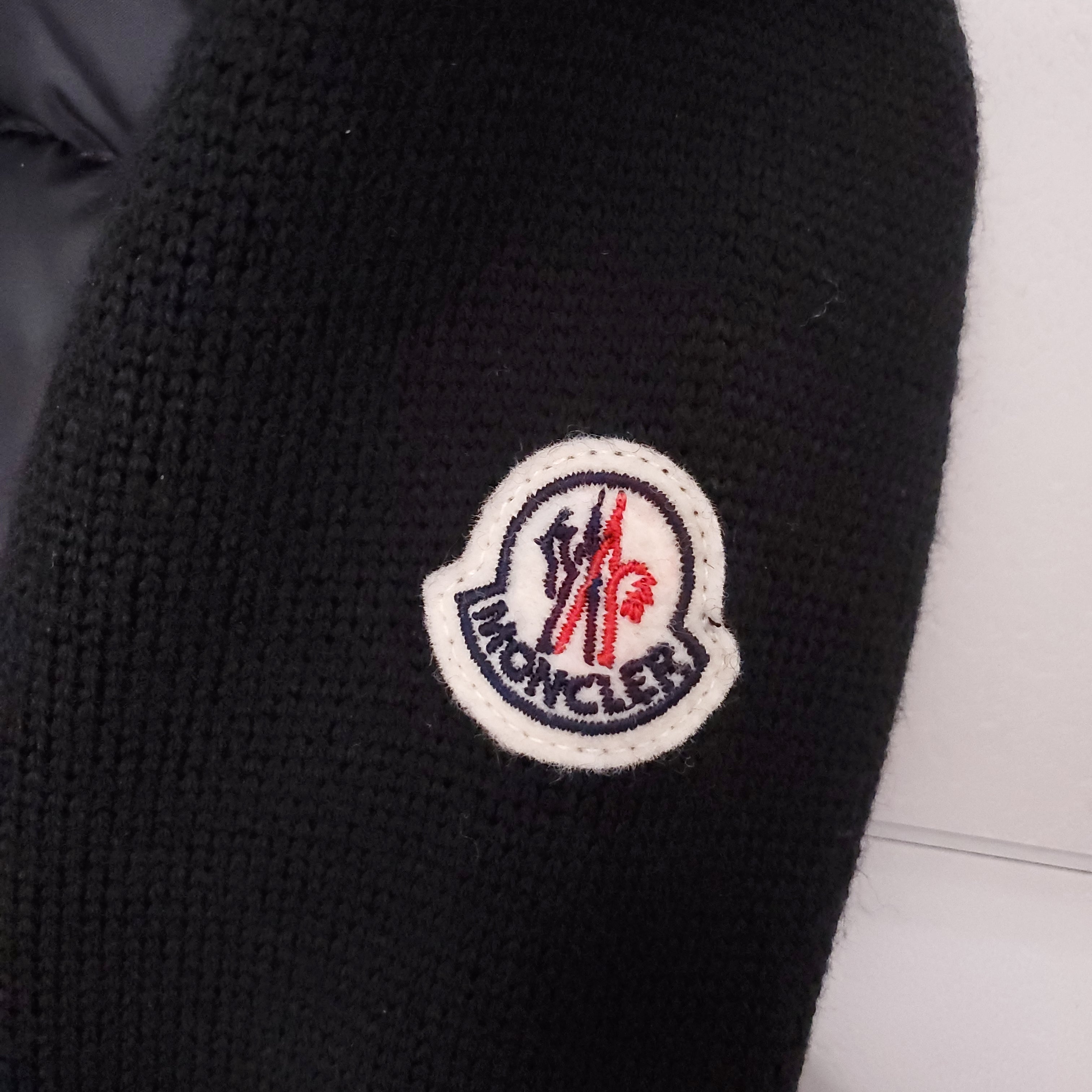 MONCLER BLACK LAYERED SWEATER PUFFER JACKET - SIZE XS