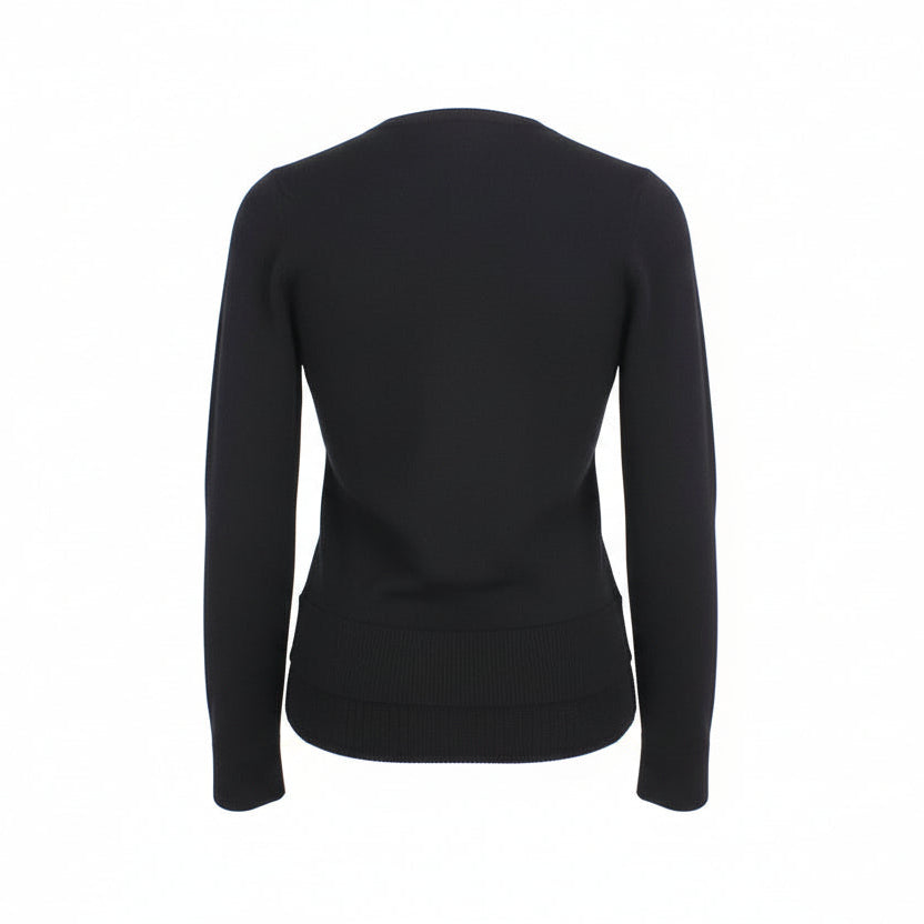 MONCLER BLACK LAYERED SWEATER PUFFER JACKET - SIZE XS