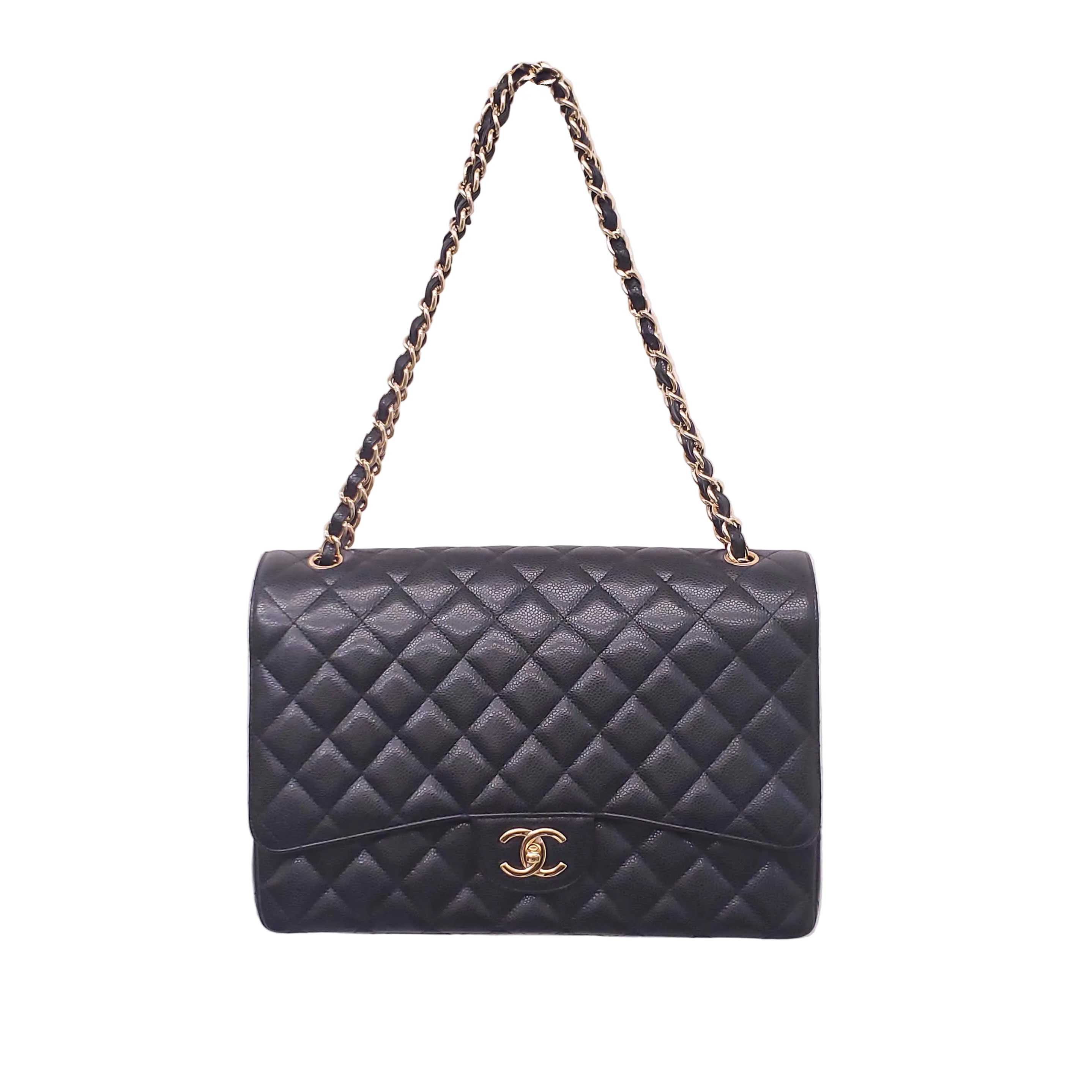 CHANEL MAXI CLASSIC CAVIAR DOUBLE FLAP