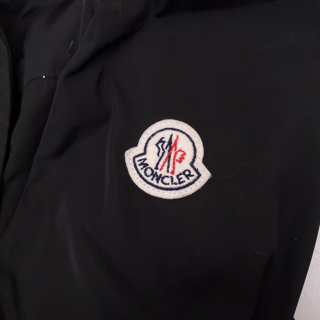 MONCLER BLACK WINDBREAKER WITH CINCHED WAIST - SIZE 2 (M)