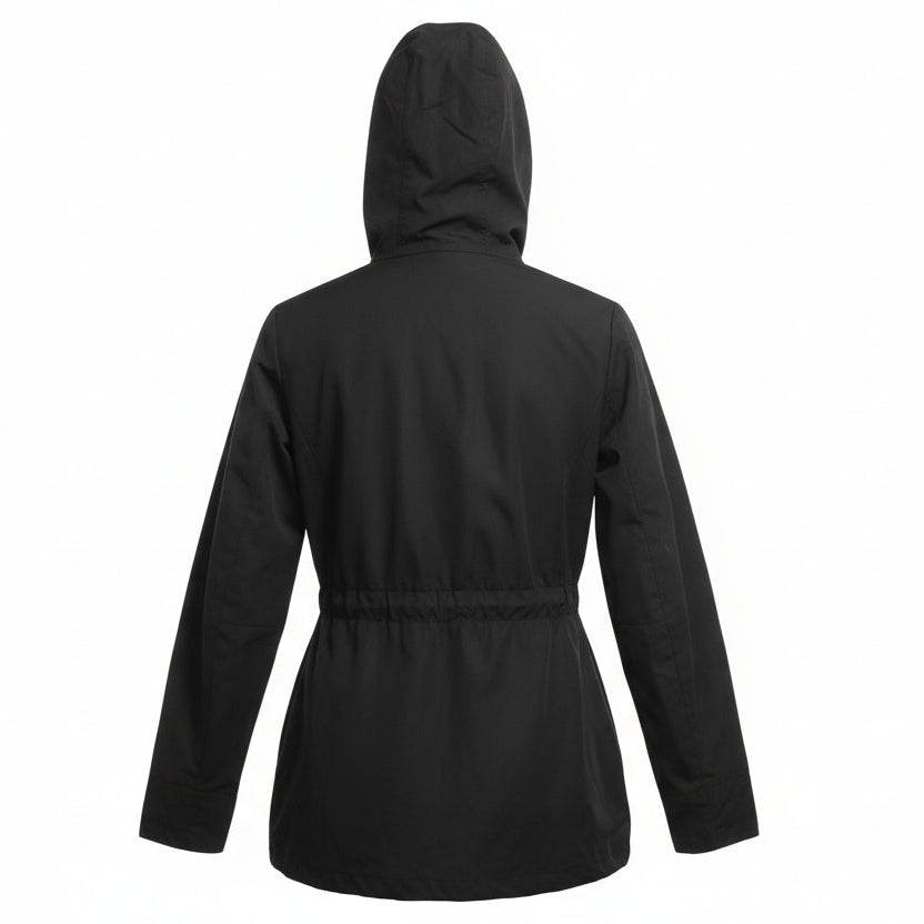 MONCLER BLACK WINDBREAKER WITH CINCHED WAIST - SIZE 2 (M)