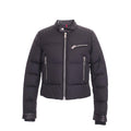 MONCLER CROPPED PUFFER JACKET WITH LEATHER - SIZE 1 (S)