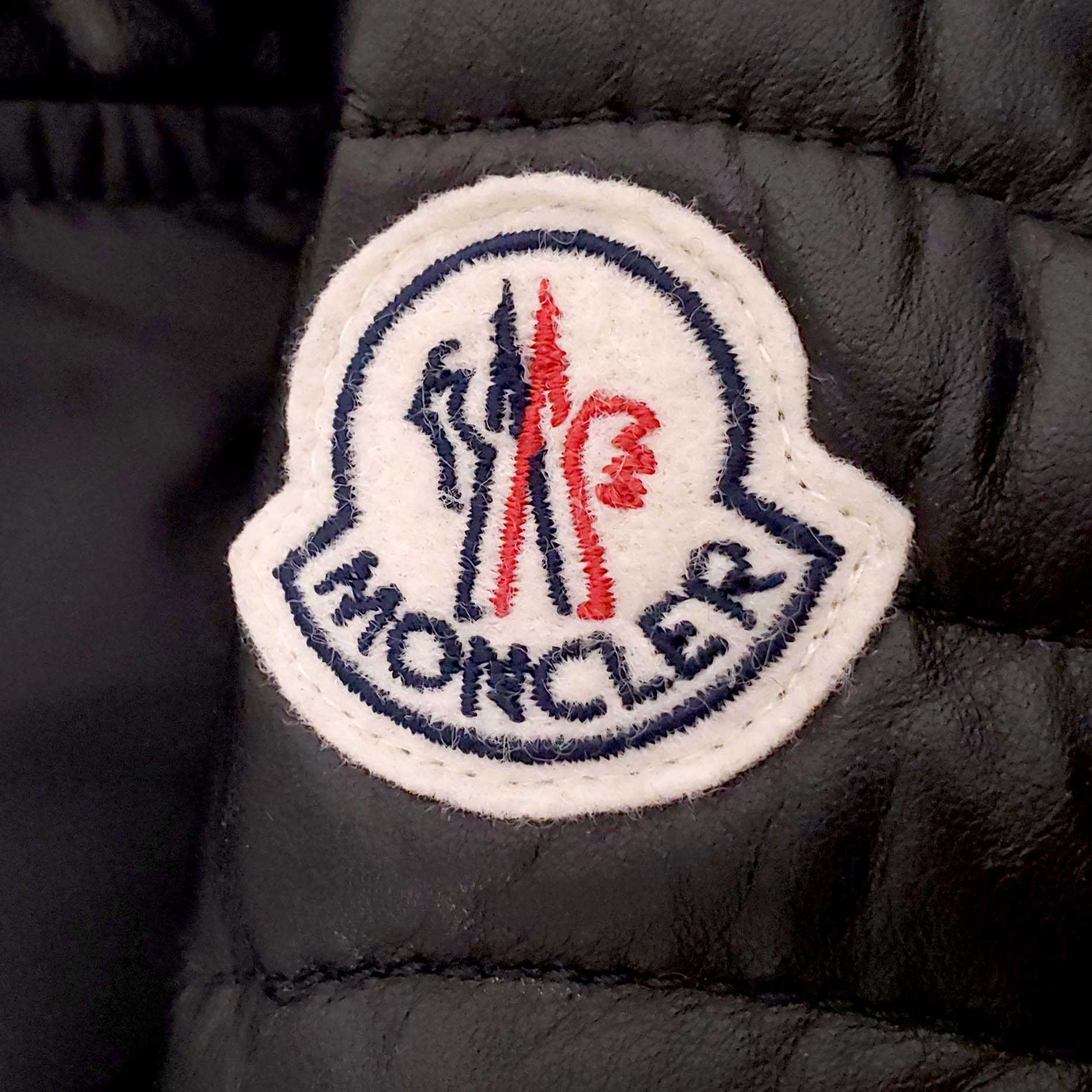 MONCLER CROPPED PUFFER JACKET WITH LEATHER - SIZE 1 (S)