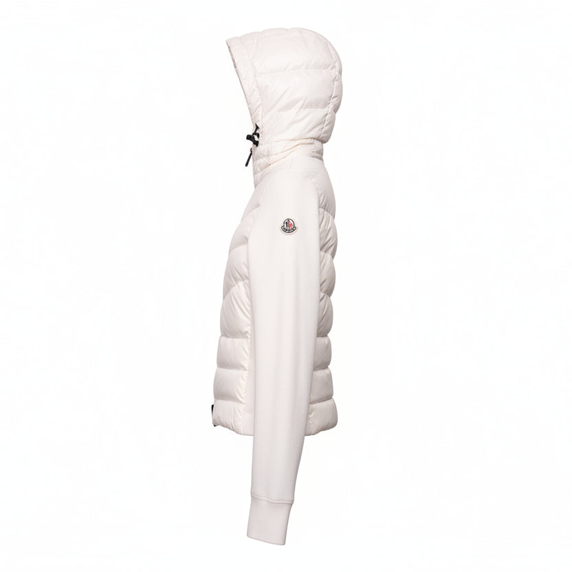 MONCLER CREAM FLEECE PUFFER JACKET - SIZE XS
