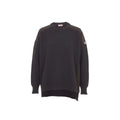 MONCLER GREEN CABLE KNIT SWEATER WITH LOGO - SIZE S (OVERSIZED)