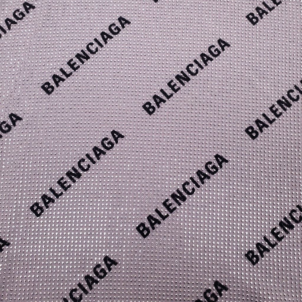 BALENCIAGA SILVER AND BLACK RHINESTONE LOGO TURTLENECK SWEATER - SIZE 2 (M)