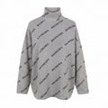 BALENCIAGA SILVER AND BLACK RHINESTONE LOGO TURTLENECK SWEATER - SIZE 2 (M)