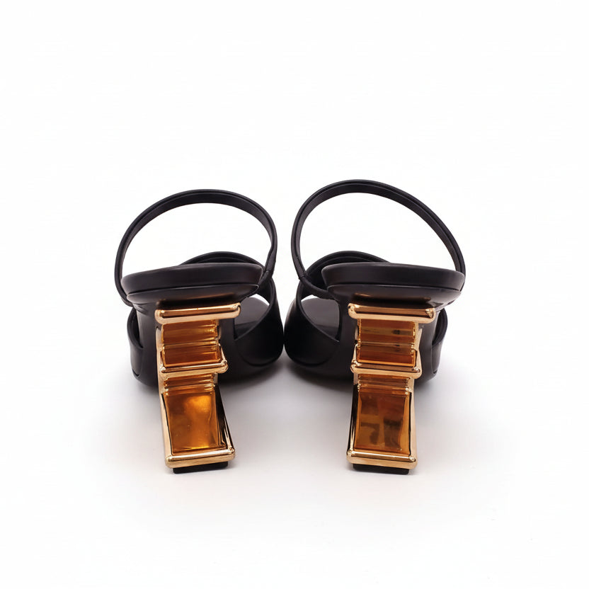 FENDI FIRST LEATHER MULES - SIZE 37