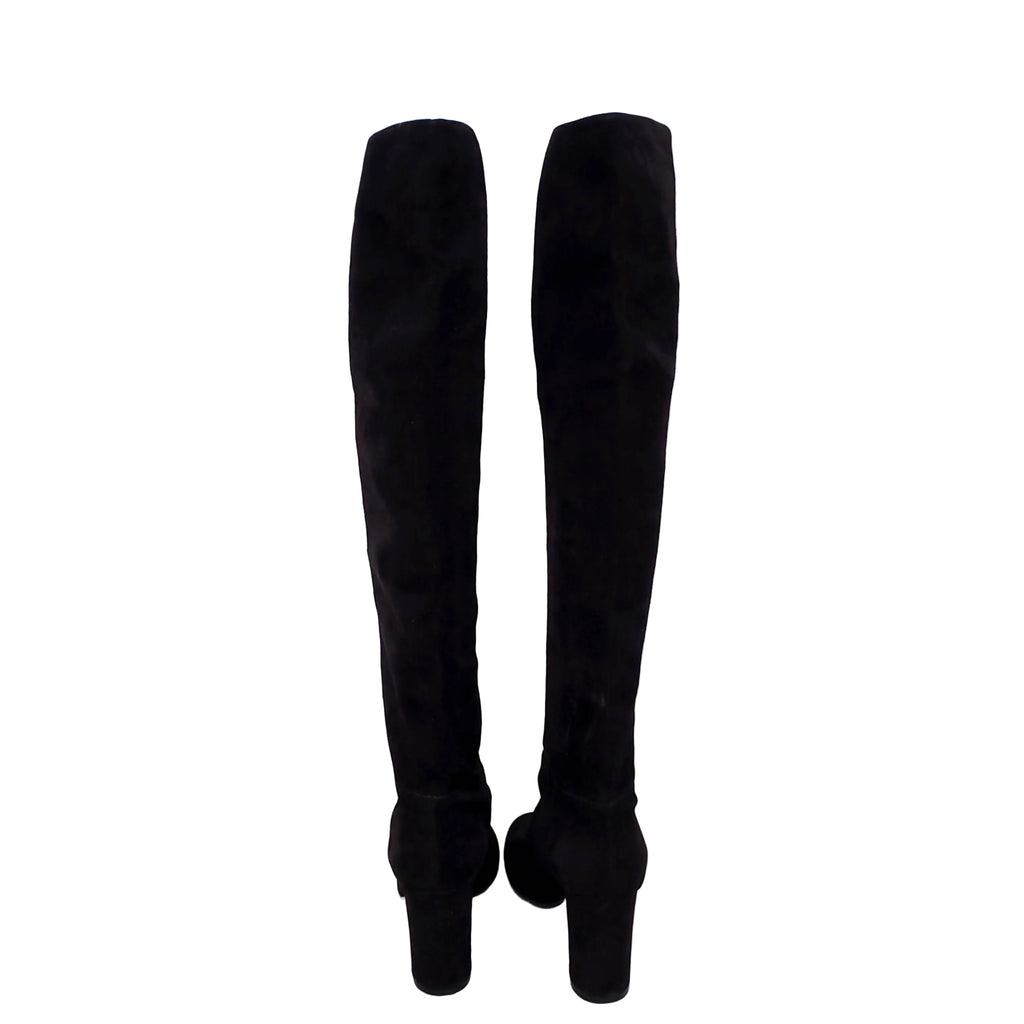 GIANVITTO ROSSI BLACK SUEDE KNEE HIGH BOOTS - SIZE 37.5