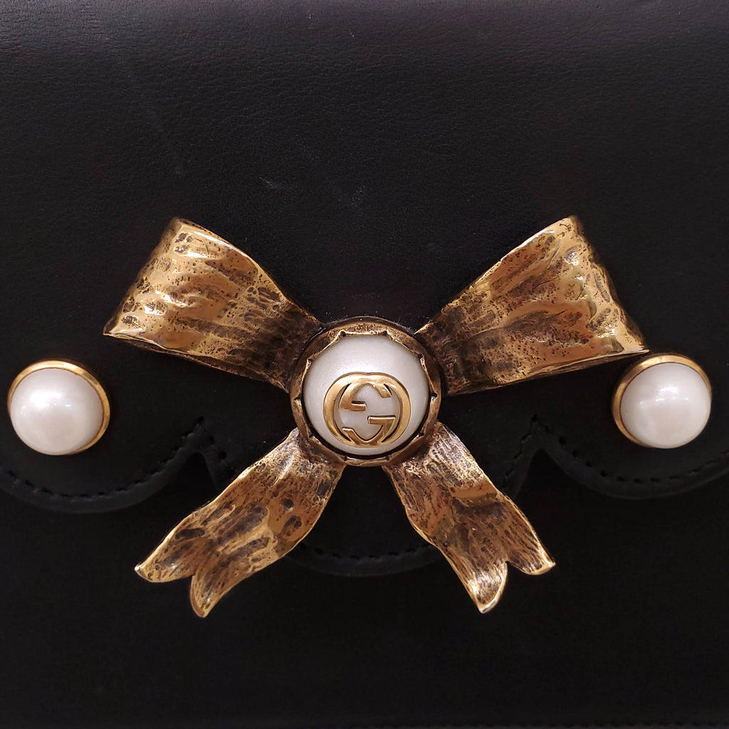 GUCCI FAUX PEARL PEONY BAG