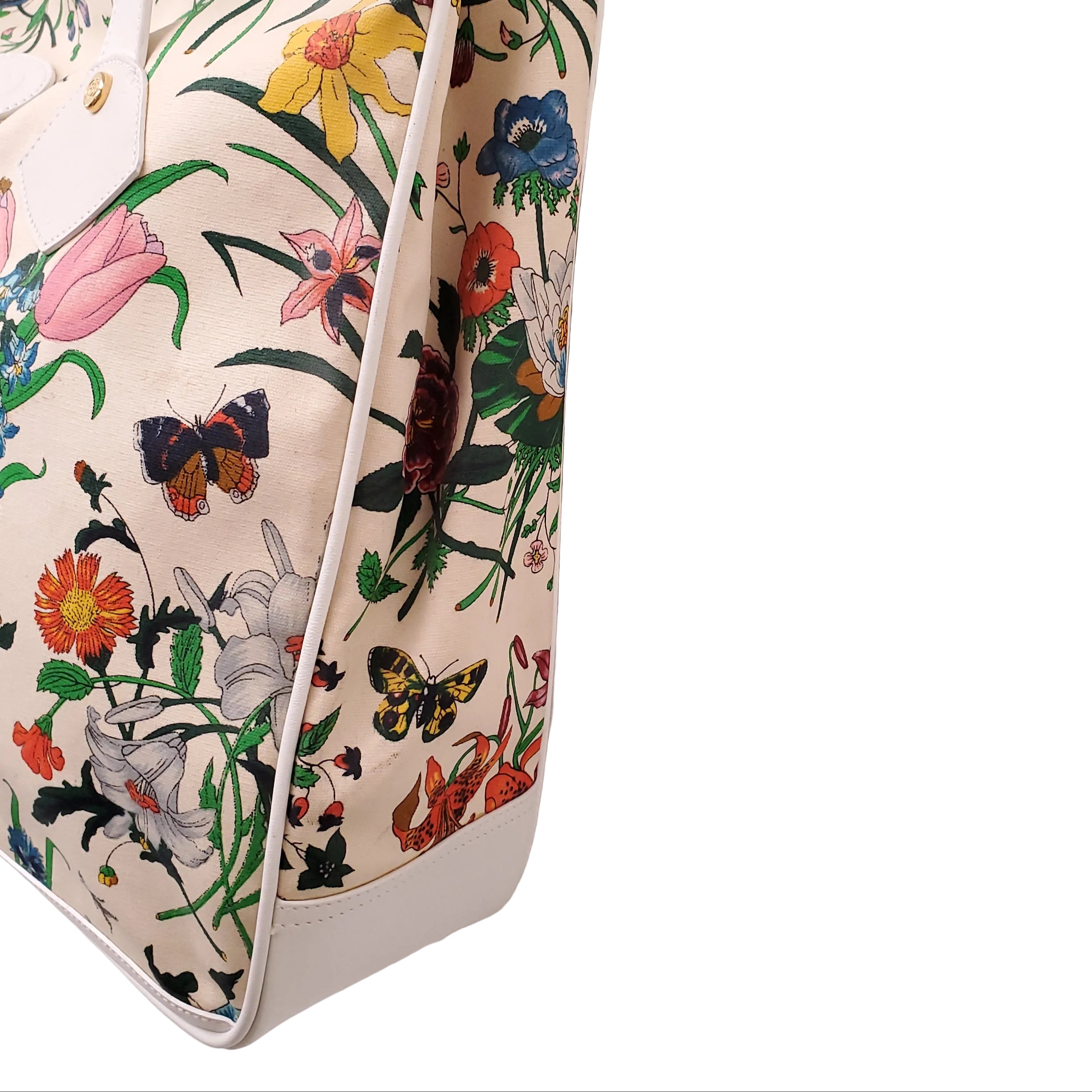 GUCCI VINTAGE FLORAL TOTE BAG