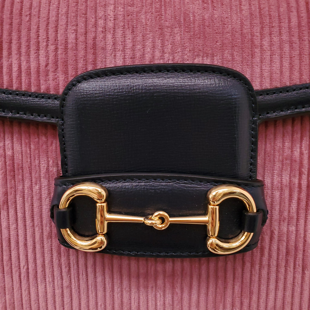 GUCCI PINK VELVET 1955 HORSEBIT BUCKLE SMALL BAG