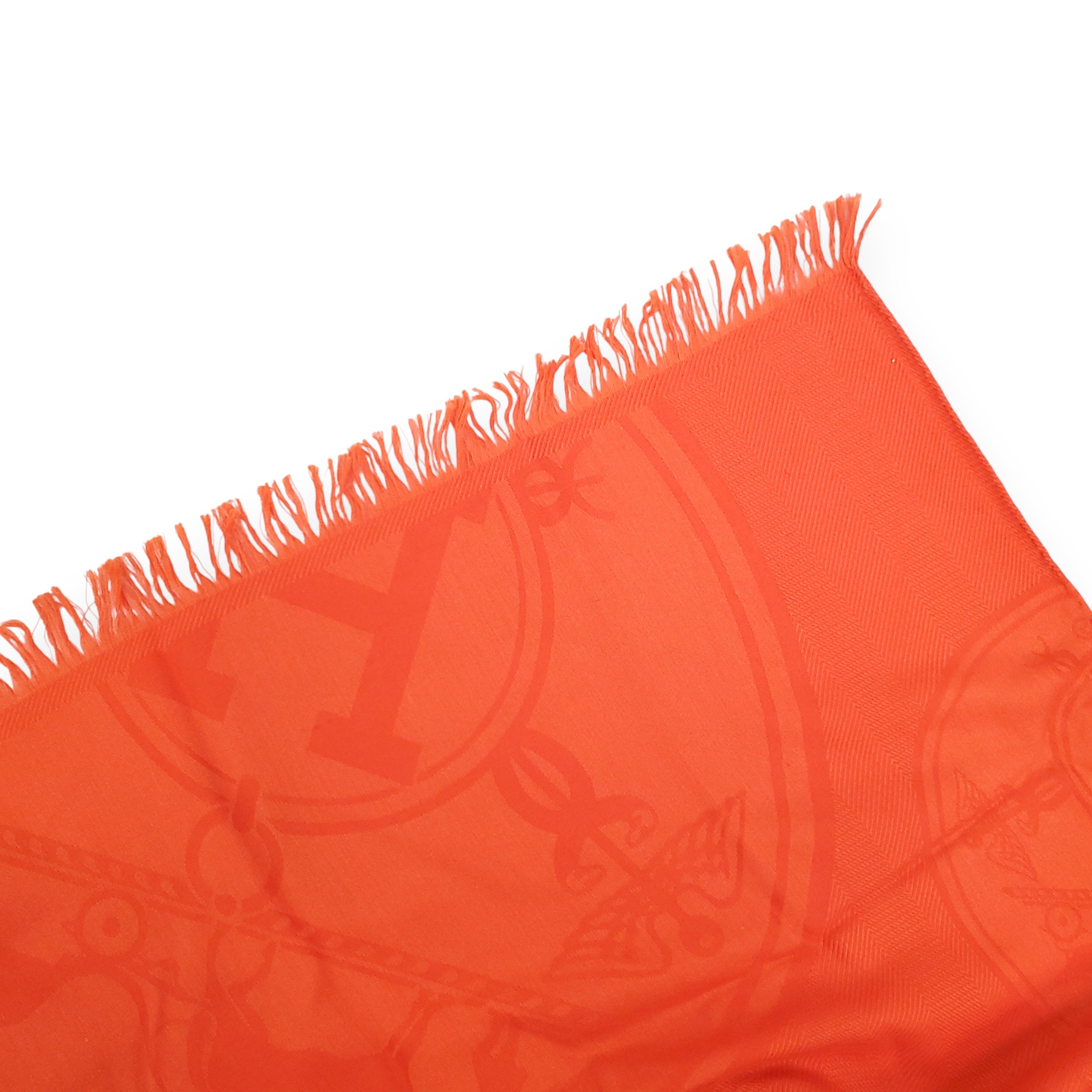 HERMÈS ORANGE LIBRIS SHAWL SCARF