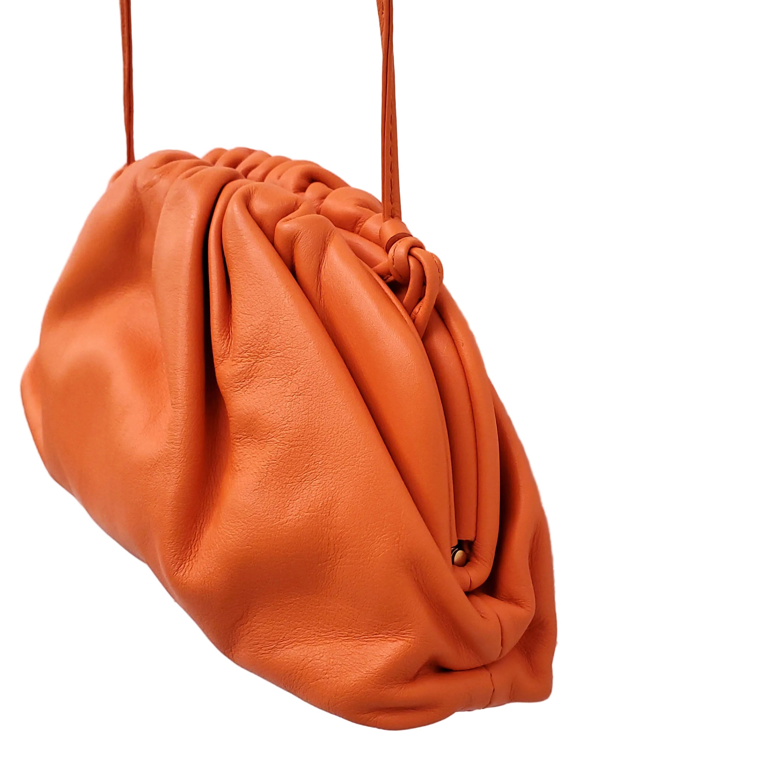 BOTTEGA VENETA ORANGE LEATHER POUCH CROSSBODY BAG – Rewind Couture