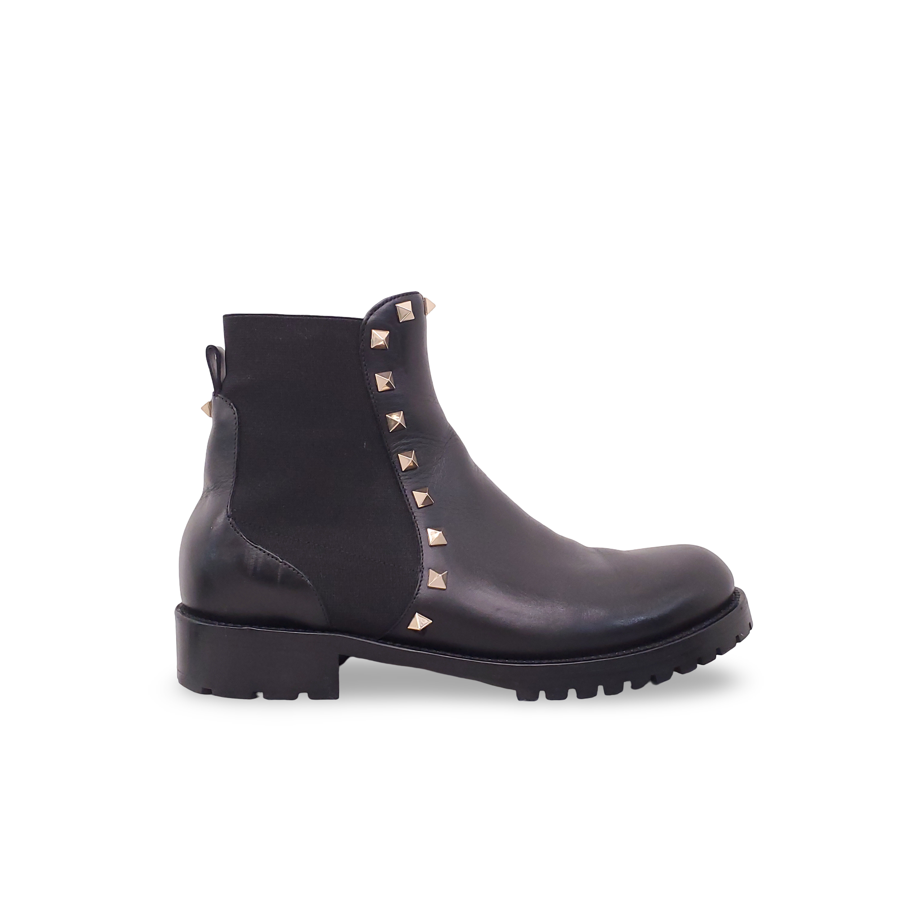 VALENTINO BLACK ROCKSTUD BOOTIES - SIZE 36.5