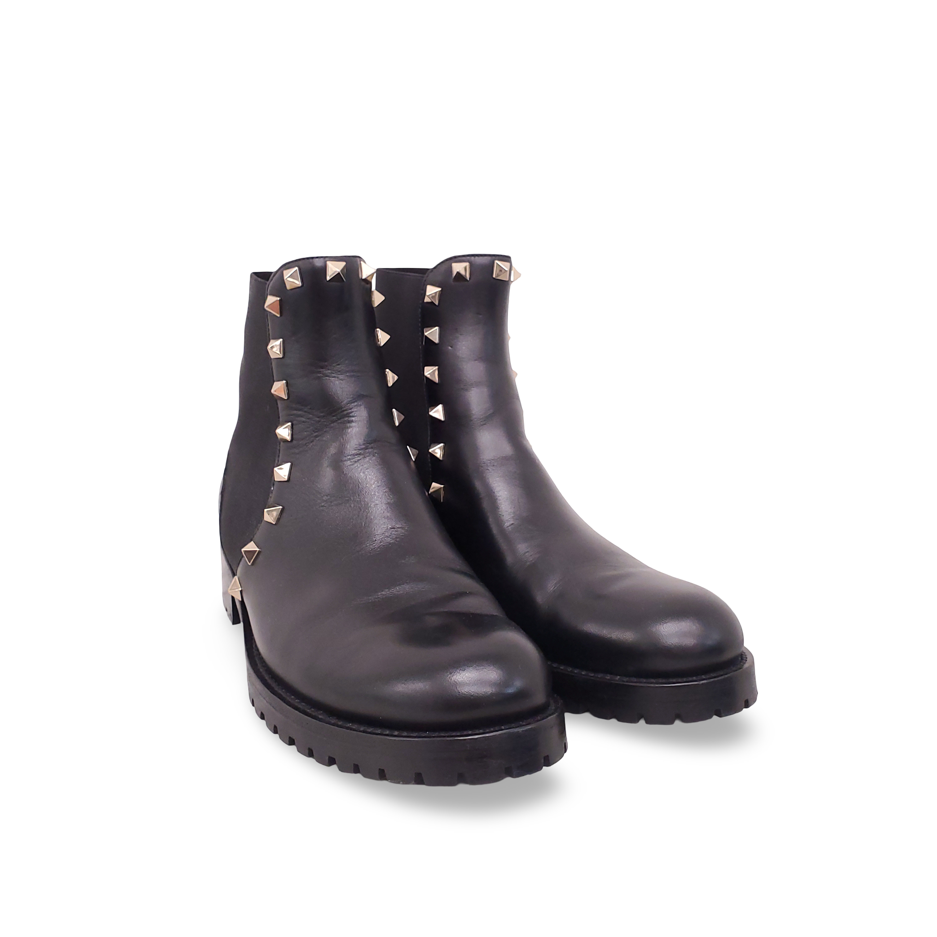 VALENTINO BLACK ROCKSTUD BOOTIES - SIZE 36.5